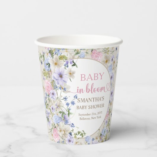 Spring Wildflower Meadow Garden Baby shower Papieren Bekers (Achterkant)