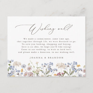 Spring Wildflower Meadow Garden Boho Wishing Well Informatiekaartje