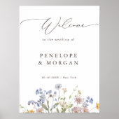 Spring Wildflower Meadow Garden Bruiloft Welkom F Poster (Voorkant)