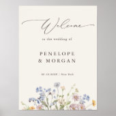 Spring Wildflower Meadow Garden Bruiloft Welkom Poster (Voorkant)