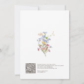 Spring Wildflower Meadow Garden QR Code Wedding Kaart (Achterkant)