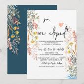 Spring Wildflower Meadow Gedroogde Elopement Kaart (Voorkant / Achterkant)