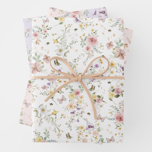 Spring Wildflower Meadow Sprookje Bloementuin Inpakpapier Vel (In situ)