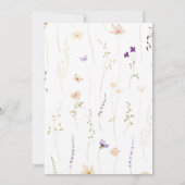 Spring Wildflower Meisje Doop en Doop Kaart (Achterkant)