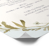 Spring Wildflower | Menu Licht blauwe Drinken Poster (Hoek)