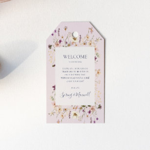 Spring Wildflower Onthaal van het Wuwelijkhuweli Cadeaulabel