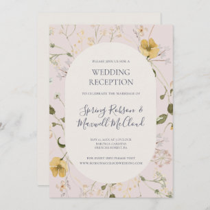 Spring Wildflower   Ontvangst van blush Weddenscha Kaart