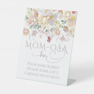 Spring Wildflower Paars Girl Baby shower bar Reclamebord Met Voetstuk