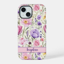 Spring Wildflower Pastel Roze Paarse aangepaste na