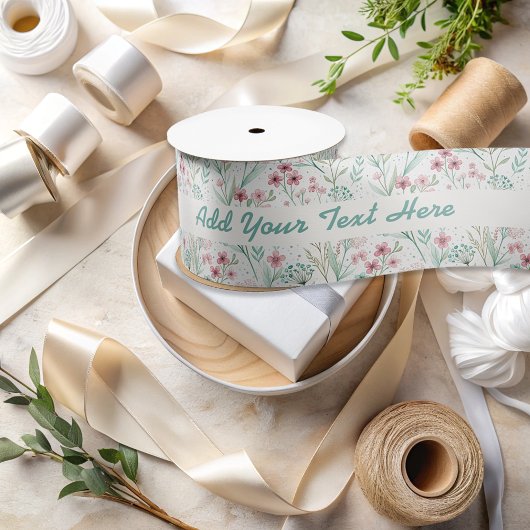 Spring Wildflower Print Blush & Soft Green Art Lint