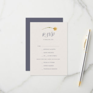 Spring Wildflower   RSVP-kaart voor Paarse menukeu RSVP Kaartje