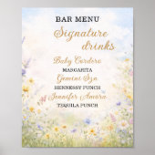 Spring Wildflower Signature Drinks Bar Menu Poster (Voorkant)