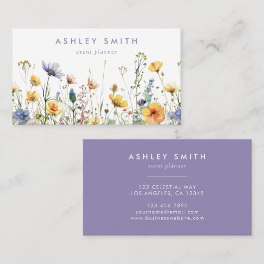 Spring Wildflower Visitekaartje (Voorkant / Achterkant)
