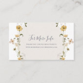 Spring Wildflower | Website met witte weddenschapp Informatiekaartje (Voorkant)
