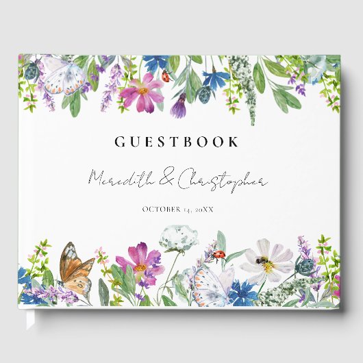 Spring Wildflower Wedding Gastenboek (Voorkant)
