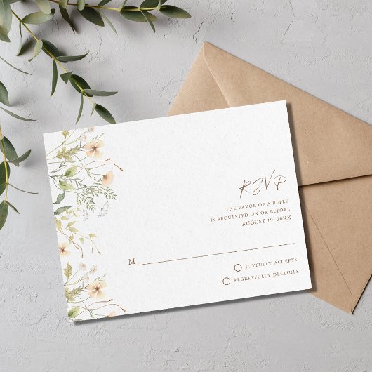 Spring Wildflower Wedding RSVP Kaartje