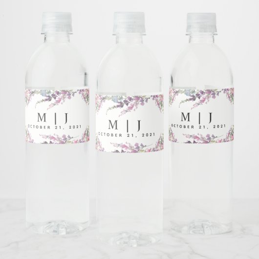 Spring Wildflower Wedding Waterfles Etiket (Flessen)
