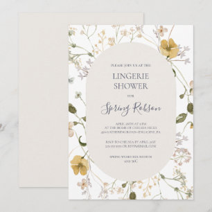 Spring Wildflower   White Lingerie Shower Kaart