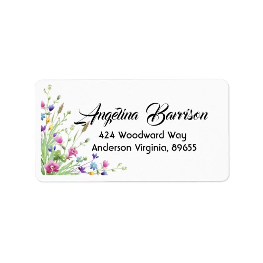 Spring Wildflowers Adresetiketten/Adresetiketten Etiket (Voorkant)