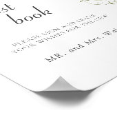 Spring Wildflowers Blue Green Wedding Guestbook Poster (Hoek)