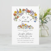 Spring Wildflowers Boho Baby shower Neutraal Kaart (Staand voorkant)