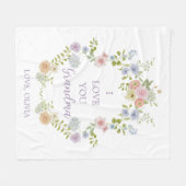  Spring Wildflowers | Ik hou van je, oma Fleece Deken (Voorkant (Horizontaal))
