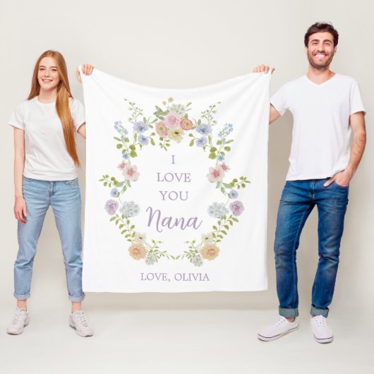 Spring Wildflowers | Love You Nana Fleece Deken (In situ)