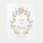 Spring Wildflowers | Love You Nana Fleece Deken (Voorkant)