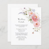 Spring Wildflowers Roze Wit Huwelijk Details (Voorkant / Achterkant)