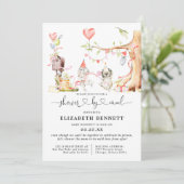 Spring Woodland Animals Baby shower per mail (Staand voorkant)