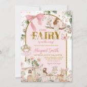 Spring woodland fairy baby shower invitation (Devant)
