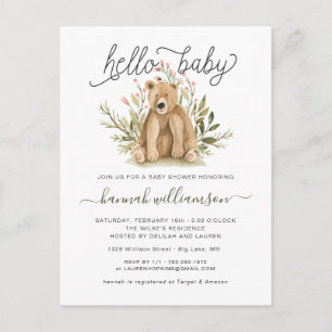 Spring Woodland   Uitnodiging tot Baby shower Briefkaart