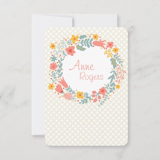 Spring Wreater Hartelijk dank/Notecard 2 Kaart (Voorkant)