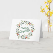 Spring Wreath Merry Kerstmis Kaart (Gele Bloem)