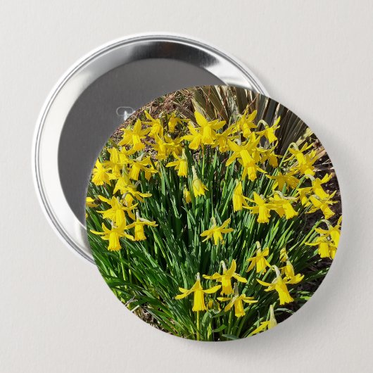 Spring Yellow Daffodils Badge Ronde Button 4,0 Cm (Voorkant /achterkant)