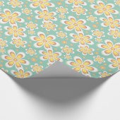 Spring Yellow Flowers on Green Cadeaupapier (Hoek)