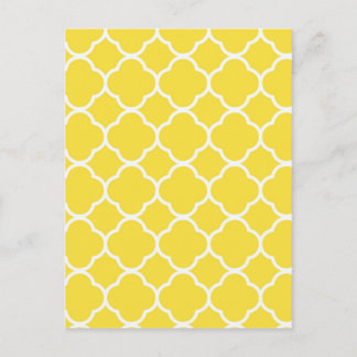 Spring Yellow Quatrefoil Briefkaart