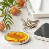 Spring Yellow Tulips Key Ring Sleutelhanger (Zijkant)