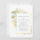 Spring Yellow Wildflower Waterverf Wedding Kaart (Voorkant)