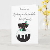 springador christmas pudding tree ornament kaart (Gele Bloem)