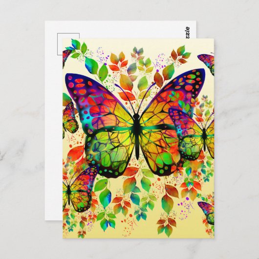 SPRINGBUTTERFLIES COLORFUL NATUUR BRIEFKAART (Voorkant / Achterkant)