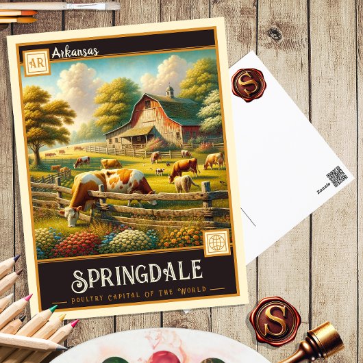 Springdale, Arkansas | Carte postale Vintage