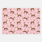 Springen Herten en bladeren Inpakpapier Vel (Voorkant)