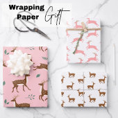 Springen Herten en bladeren Inpakpapier Vel