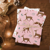 Springen Herten en bladeren Inpakpapier Vel