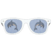 Springen Leuk Glinsterende blauwe dolfijn wit spra Retro Zonnebril (Voorkant)