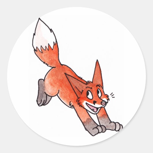 springen vos Stickers (Voorkant)