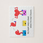 Springend Hart in de Liefde: Wit Legpuzzel (Verticaal)