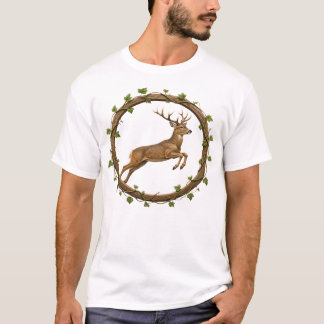 Springend Hert Wijnrank Cirkel T-Shirt