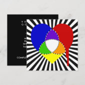 springend kleurengrafiekhart kaart (Voorkant / Achterkant)